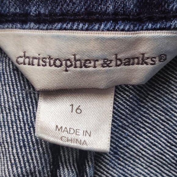 Christopher & Banks jeans straight leg blue women's size 16 - Picture 5 of 9